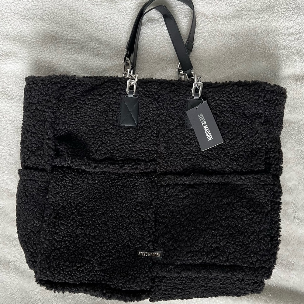 Steve Madden Bcrush oversized teddy tote bag